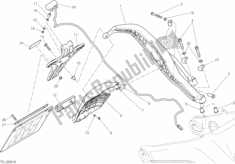 Alle onderdelen voor de Plaat Houder van de Ducati Scrambler Icon Brasil 803 2016
